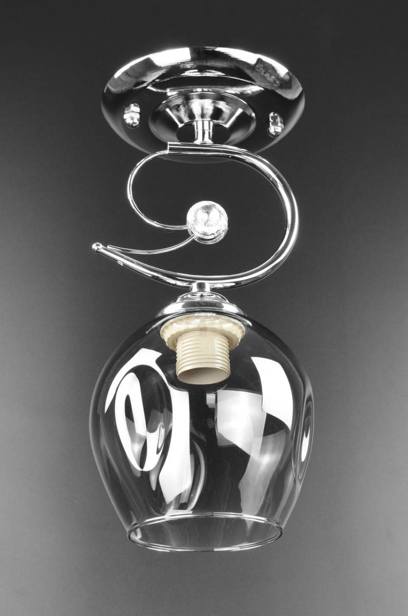 

Люстра потолочная на 1 лампочку 2299/1B-ch Хром 29х13х13 см.