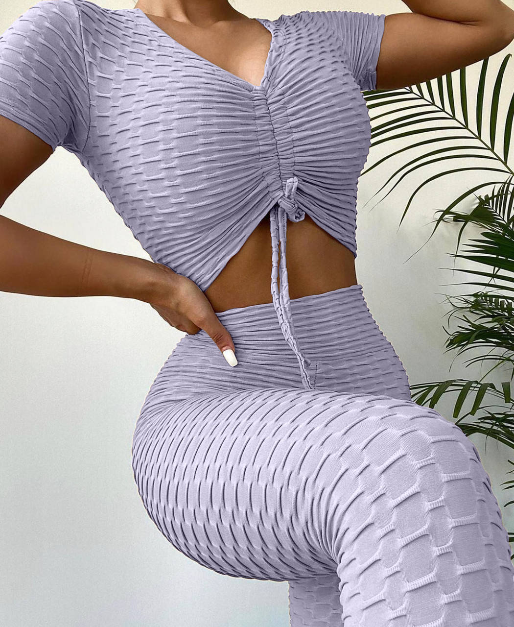 

Женский костюм с топом и лосинами Размер: S-М; М-L, Серый