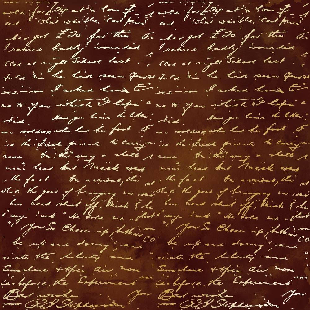 

Папір з фольгуванням - Golden Text Brown aquarelle - Fabrika Decoru - 30x30