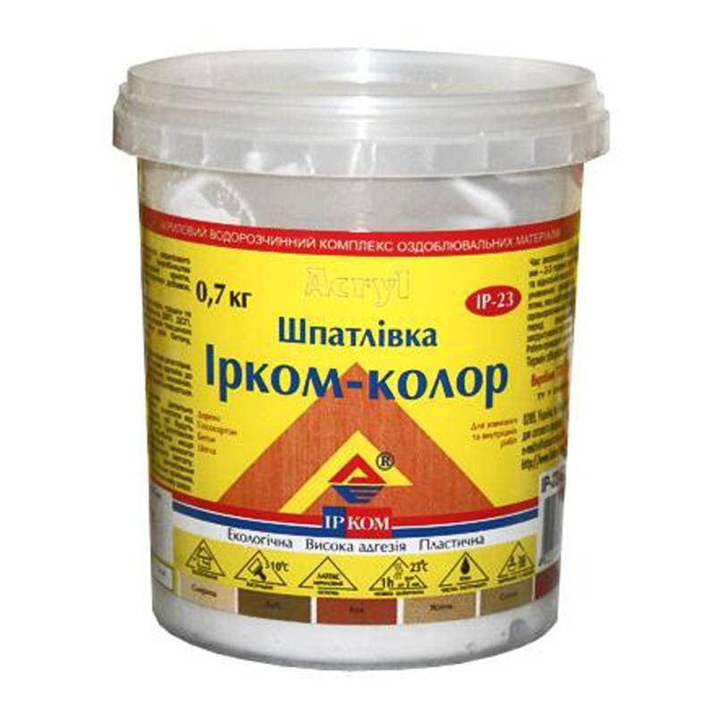

Шпатлёвка Ирком-колор для дерева 0,7 кг белая, Белый