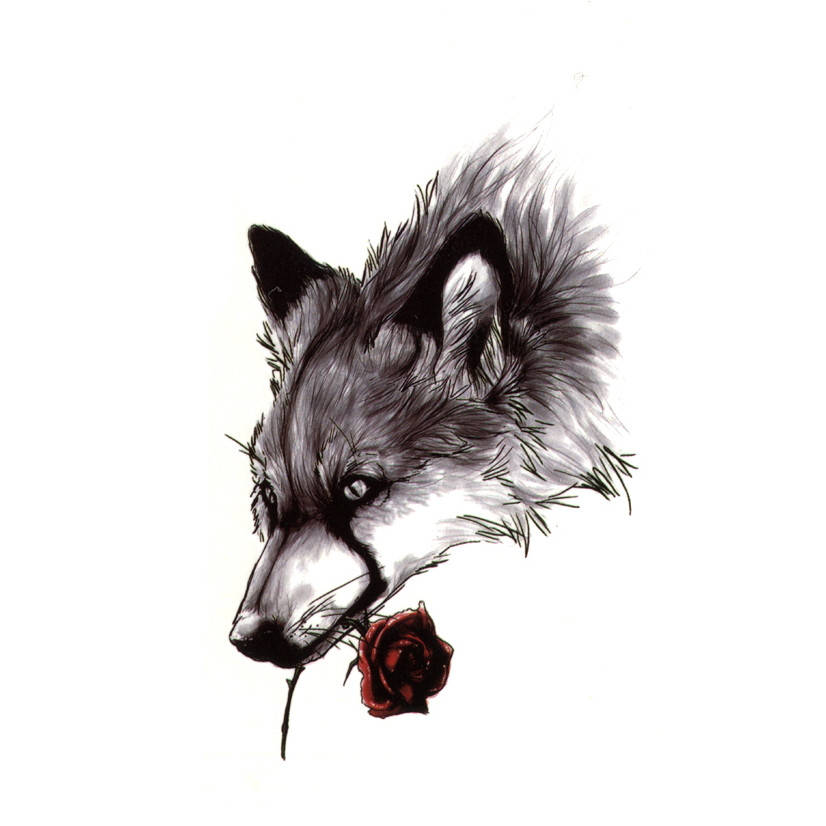 

Флеш тату Wolf переводная-временная татуировка, водостойкая