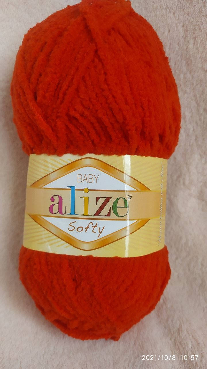

Пряжа Ализе Софти беби, цвет - красный