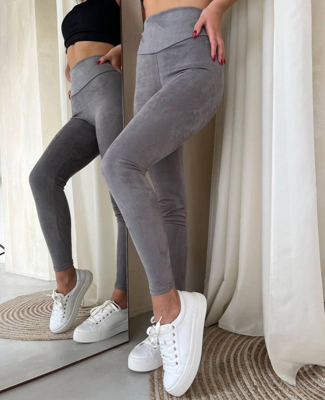 

Женские замшевые лосины на весну Графит, 48