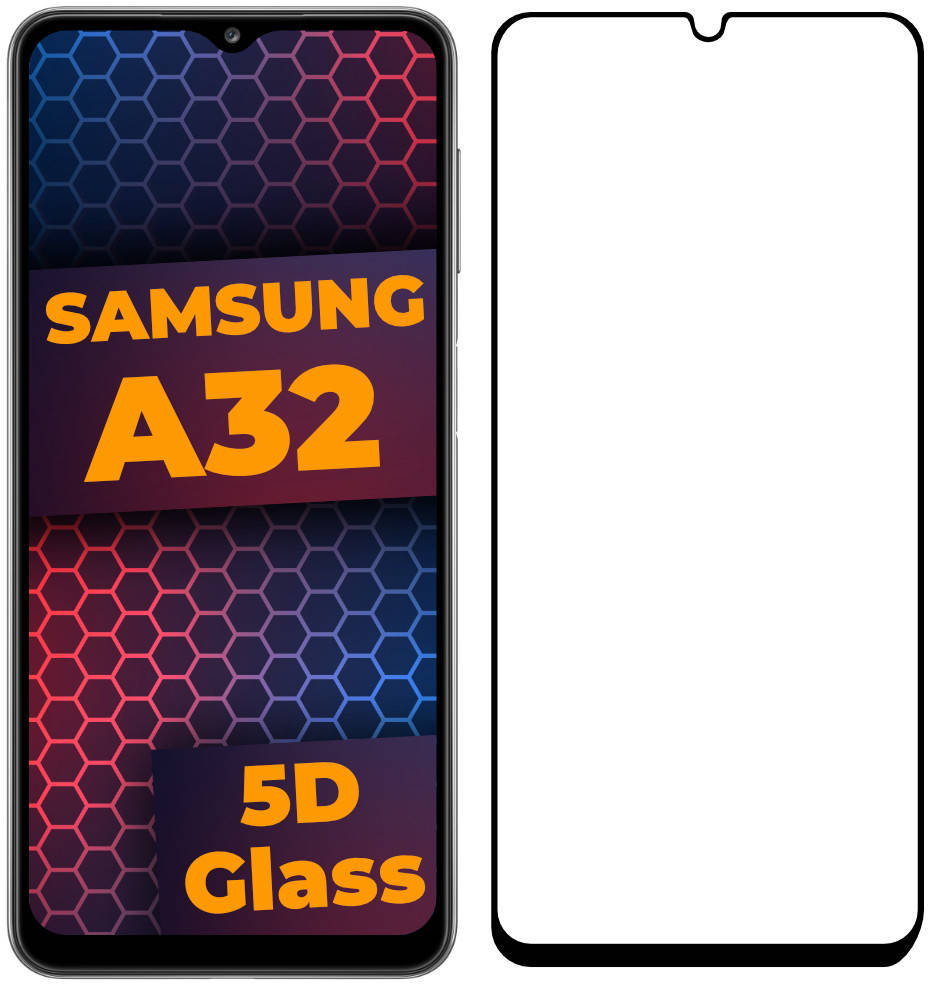 

5D стекло Samsung Galaxy A32 A325 (Защитное Full Glue) Black (Самсунг Галакси А32), Черный