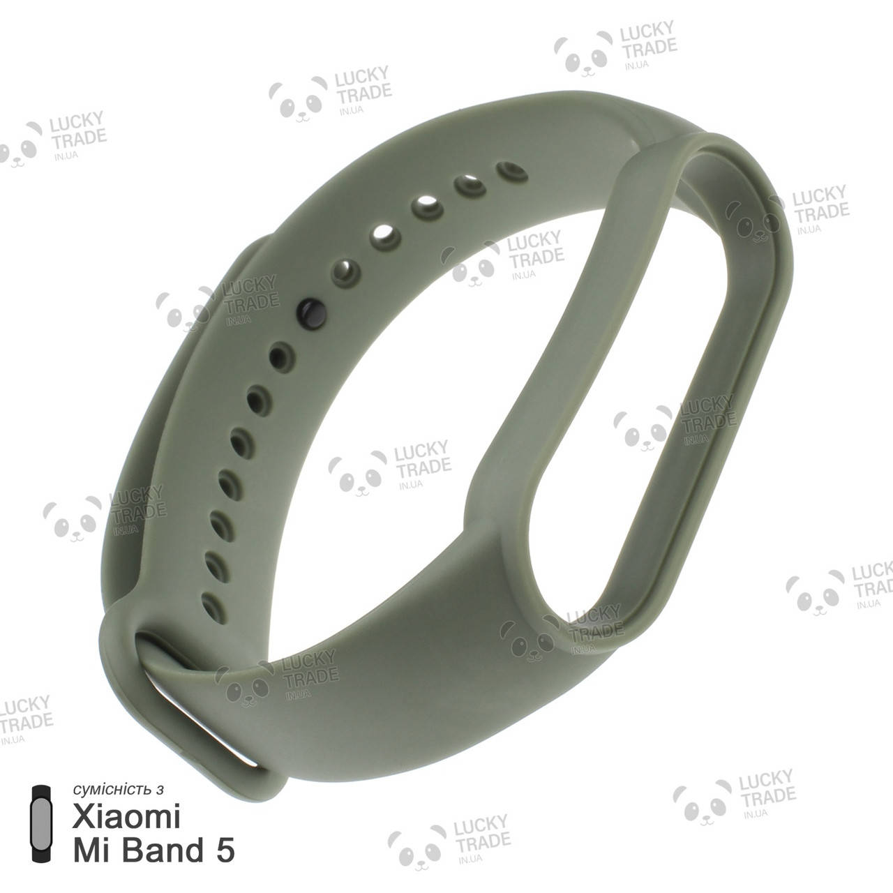 

Ремешок Xiaomi Mi Band 5 силиконовый однотонный браслет Light Хаки [2419]