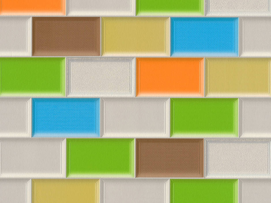 

Обои виниловые супермойка "Лего-микс" для кухни, ванной, прихожей, разноцветные 0,53*10м, Коричневый