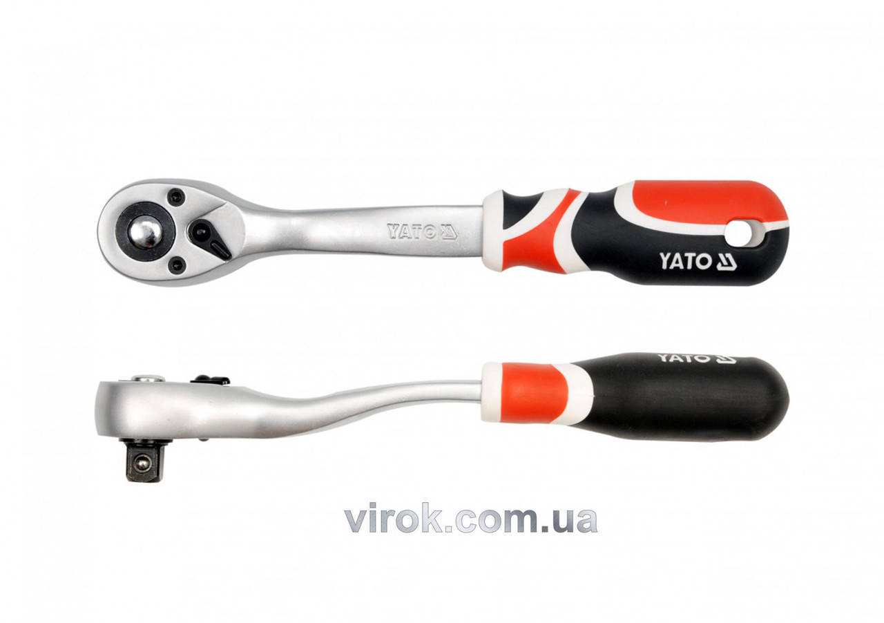 

Трещотка 1/2" с изогнутой ручкой YATO 255 мм 72 зубца YT-0732