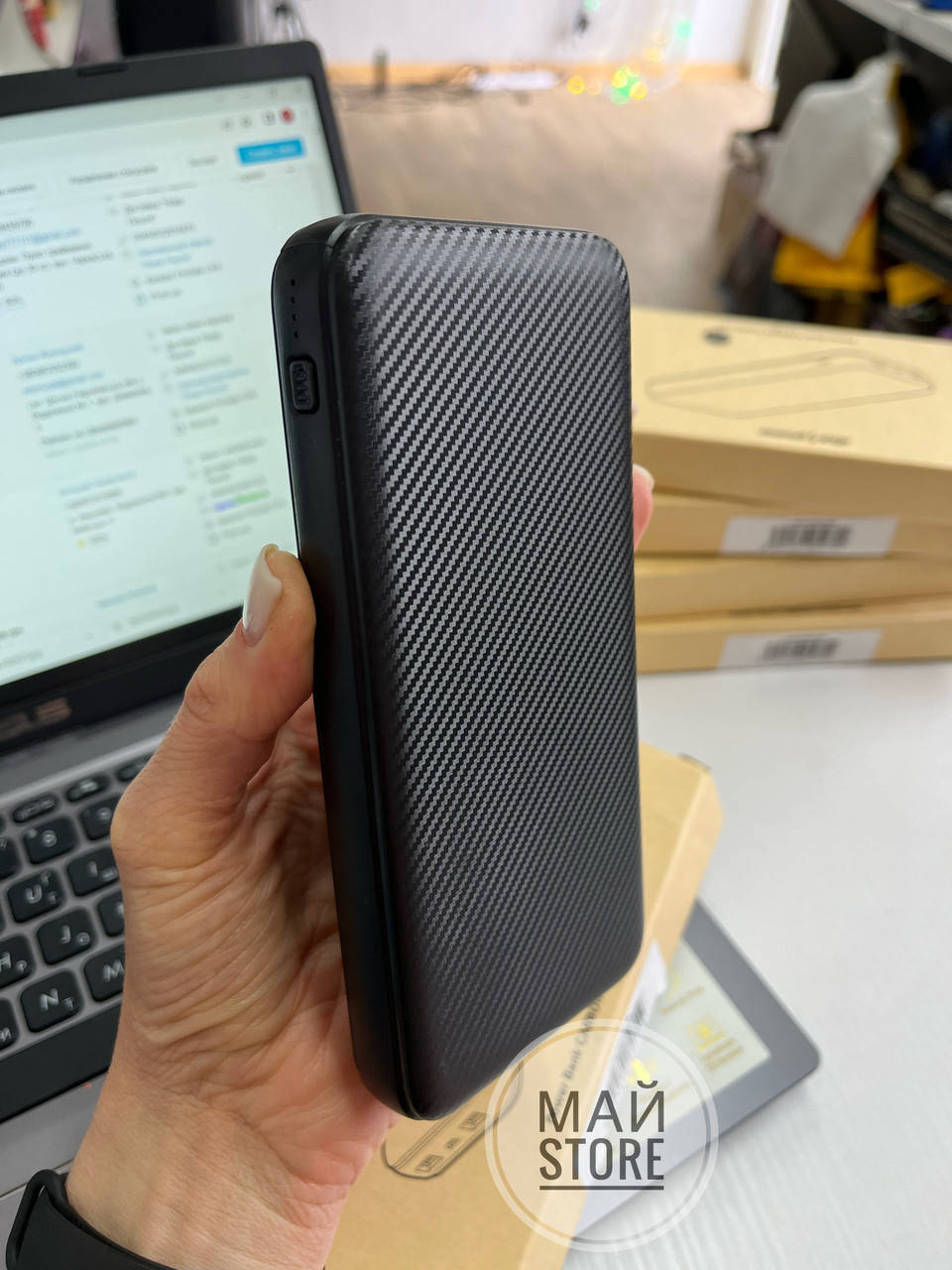 

Павербанк Power bank 20000mA ALZA CARBON QUICK CHARGE 3.0 2USB (реальная емкость) Black