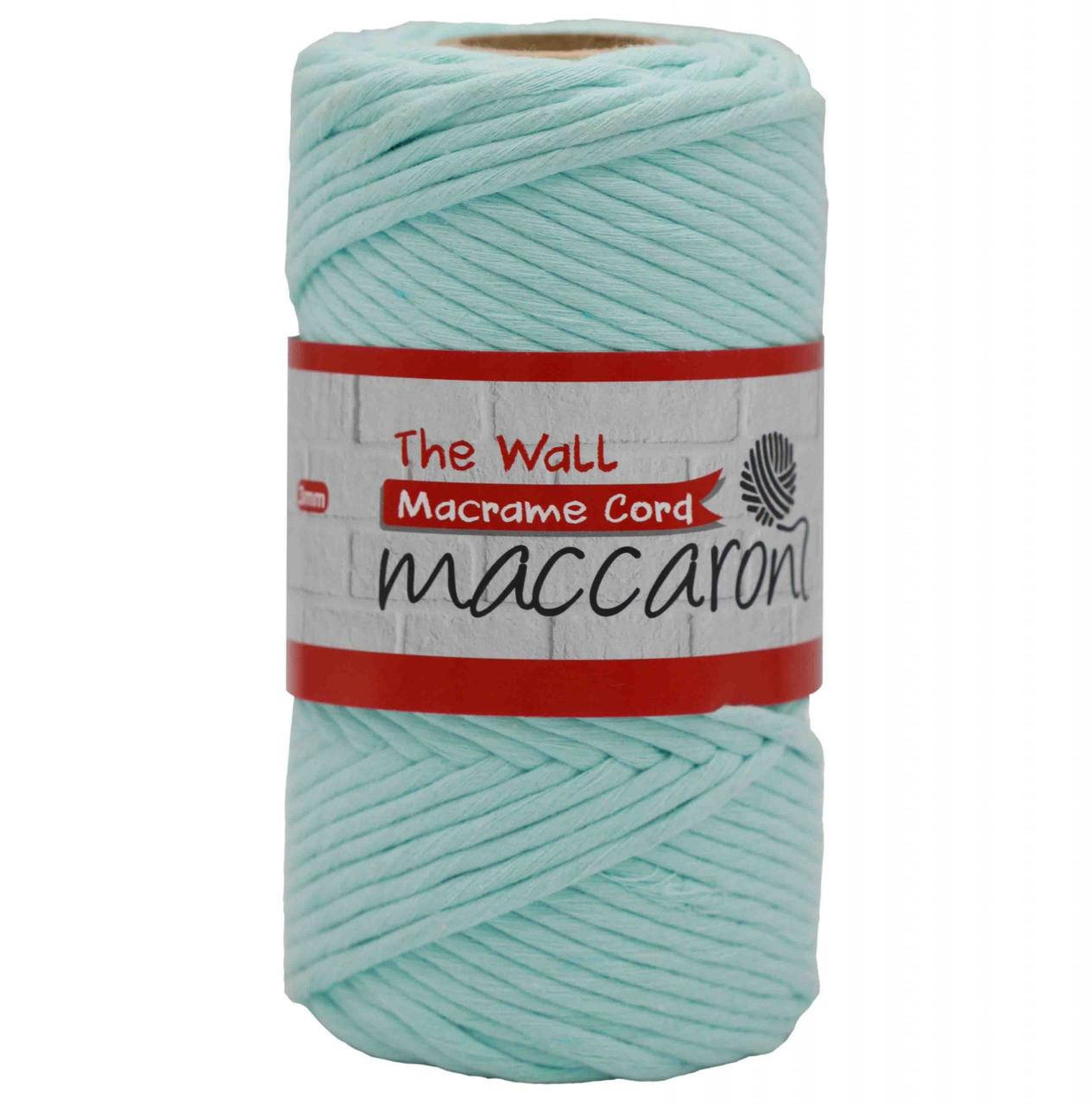 

Эко Хлопковый Шнур Macrame Cord The Wall Maccaroni 3 mm,светло-бирюзовый