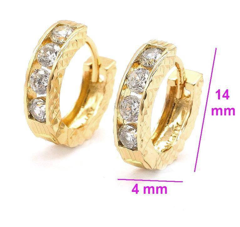 

Серьги Дорожка 4 циркония, с резьбой, позолота Xuping, 18К
