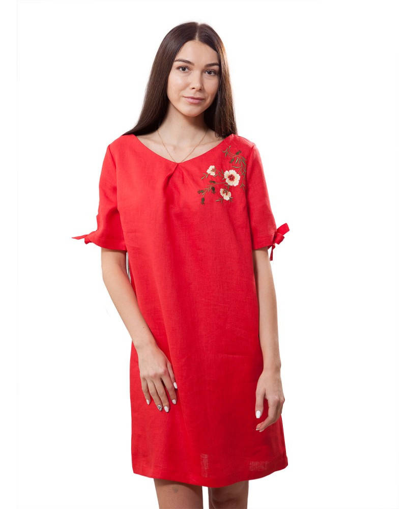 

Нежное льняное платье с вышивкой.100% лён Размерный ряд XS-2XL M