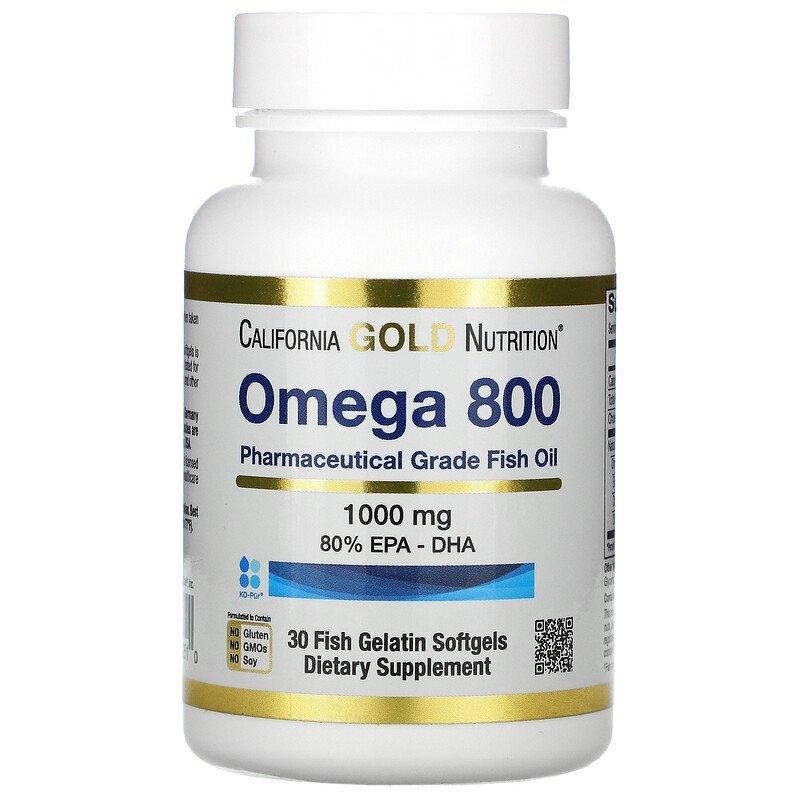 

Жирные кислоты омега-3 California Gold Nutrition Omega 800 1000 мг 30 капс.