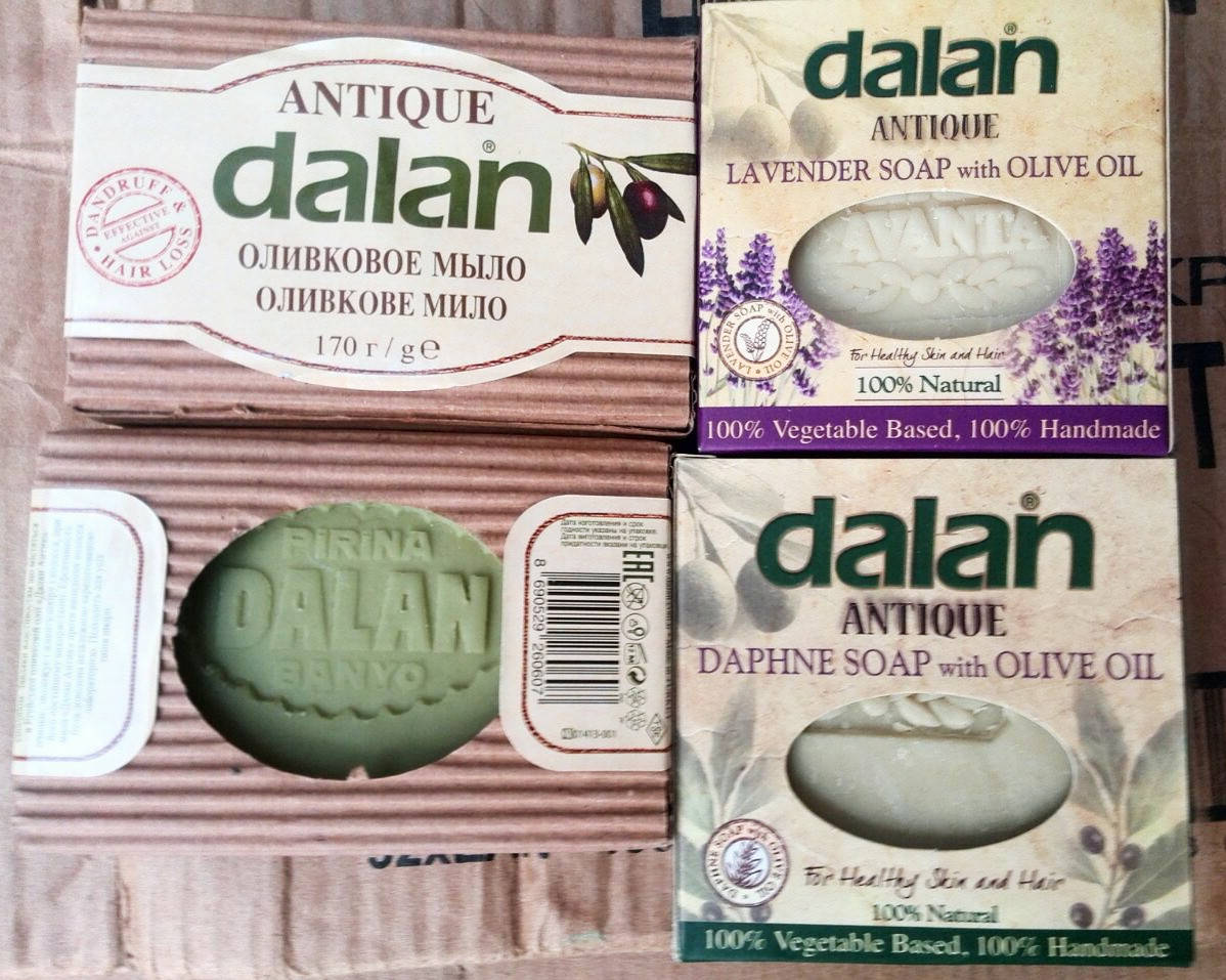 

Натуральное твердое кусковое мыло Dalan antique оливковое масло / лаванда / античное