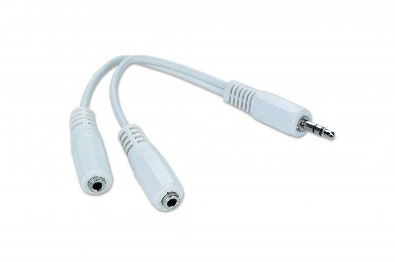 

Кабель мультимедийный Jack 3.5mm папа/2xJack 3.5mm мама 0.1m Cablexpert (CCA-415W), Белый