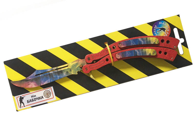 

Деревянный нож Бабочка Радуга из игры Counter Strike