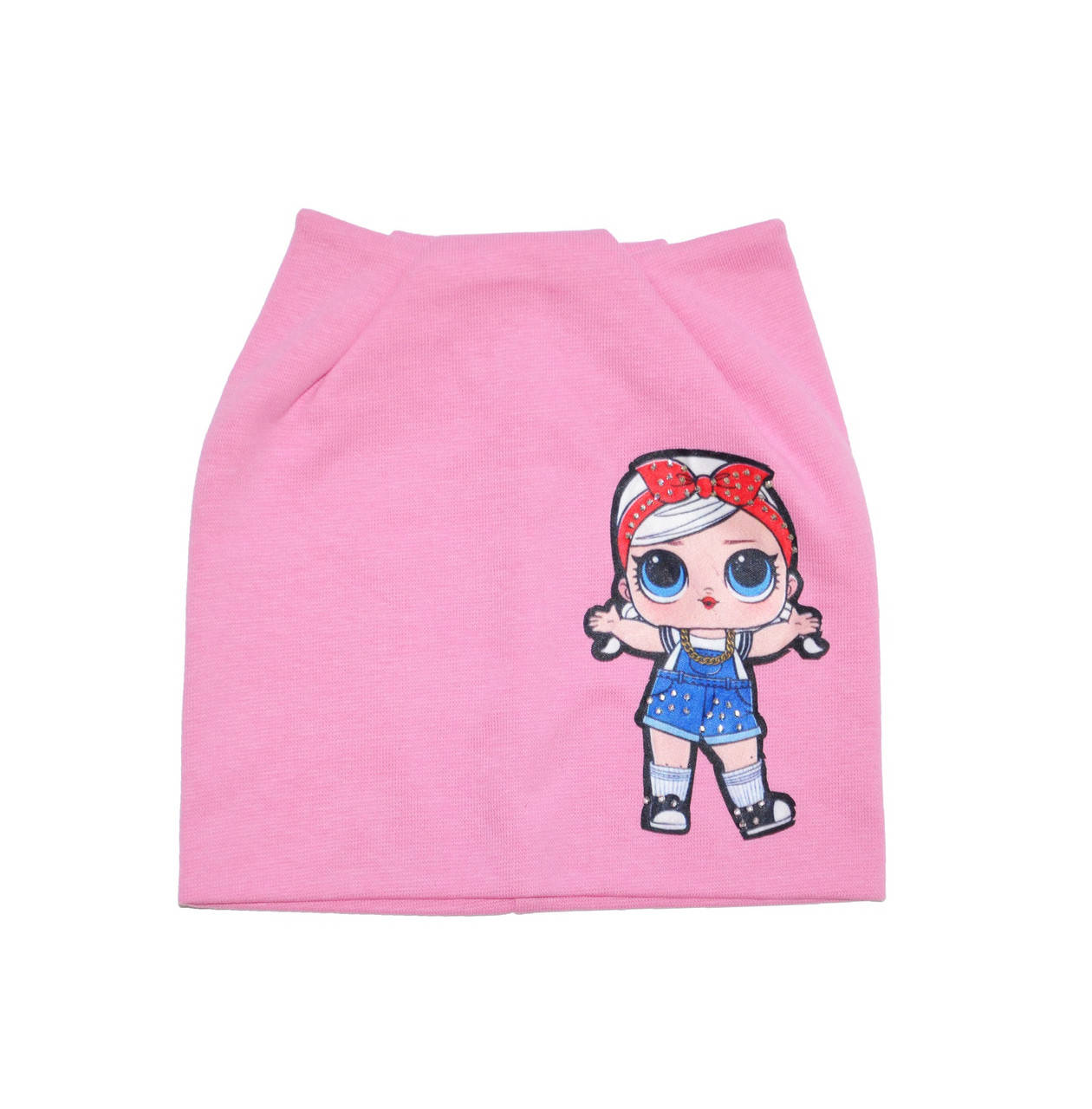 

Шапка детская весенняя двойная ЛОЛ розовая, Розовый