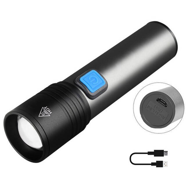 

Ручной аккумуляторный фонарик USB BL K31 / Карманный аккумуляторный USB ЛЕД фонарь, Серый