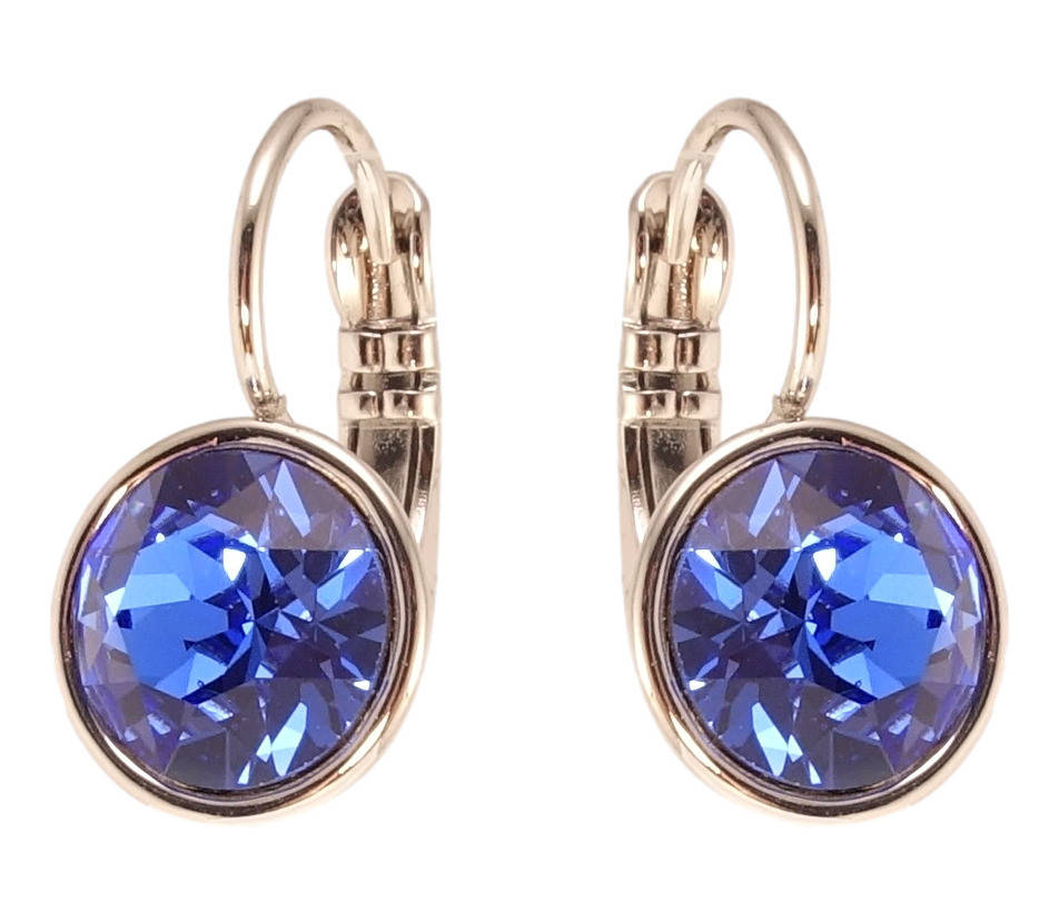 

Серьги Xuping Родий с кр-ми Swarovski французский замок "Кристалл Sapphire ø 10мм"