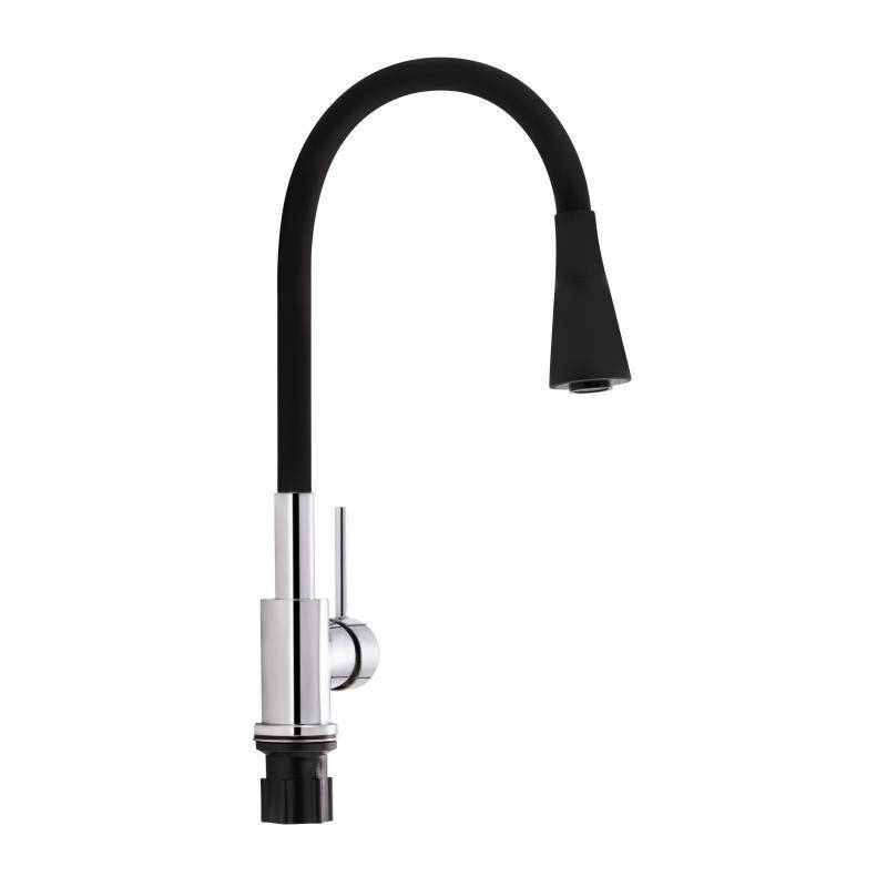 

Смеситель для кухни Qtap Spring CRB 007F-1 с рефлекторным изливом, Черный