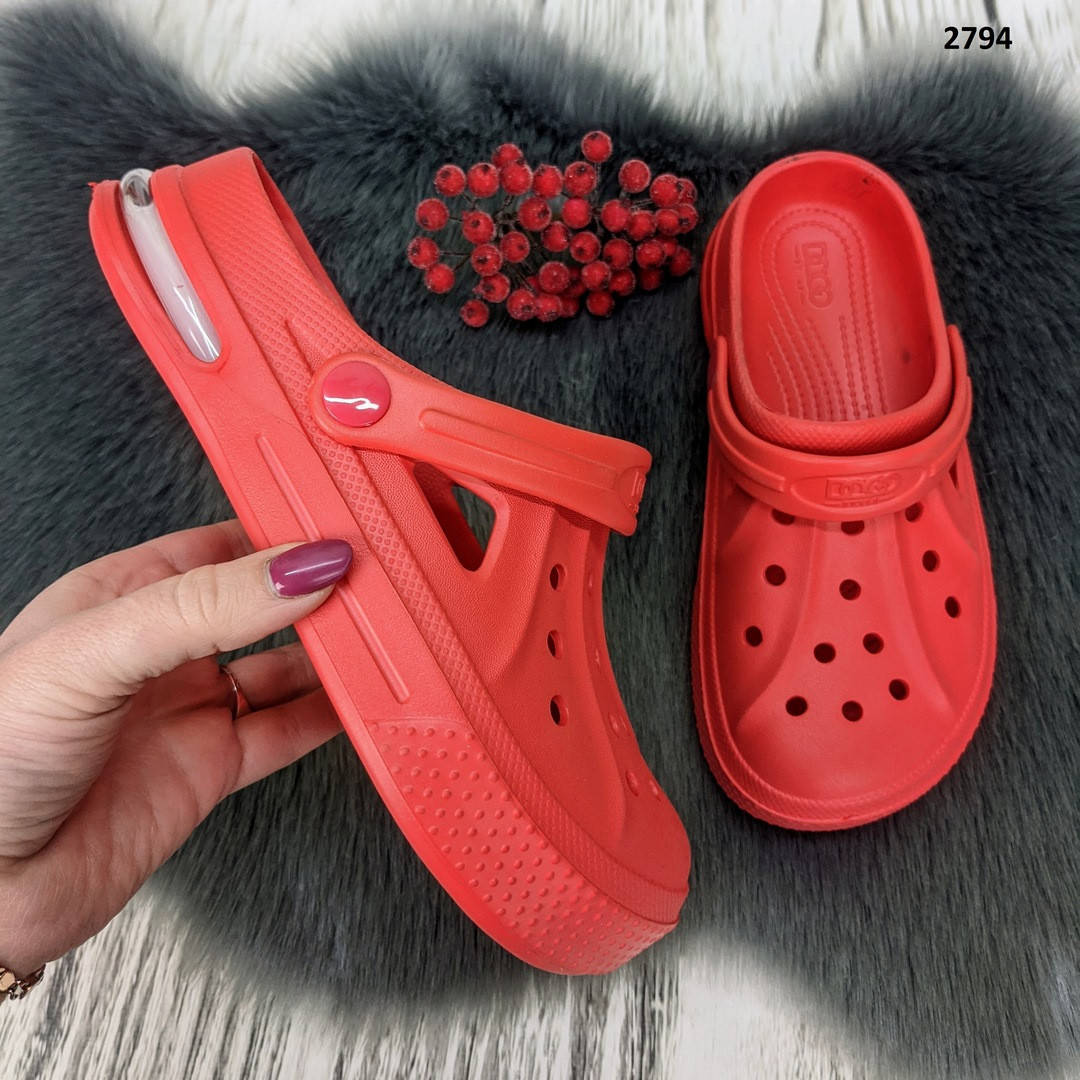 

Сабо кроксы женские красные на балоне Даго Стиль