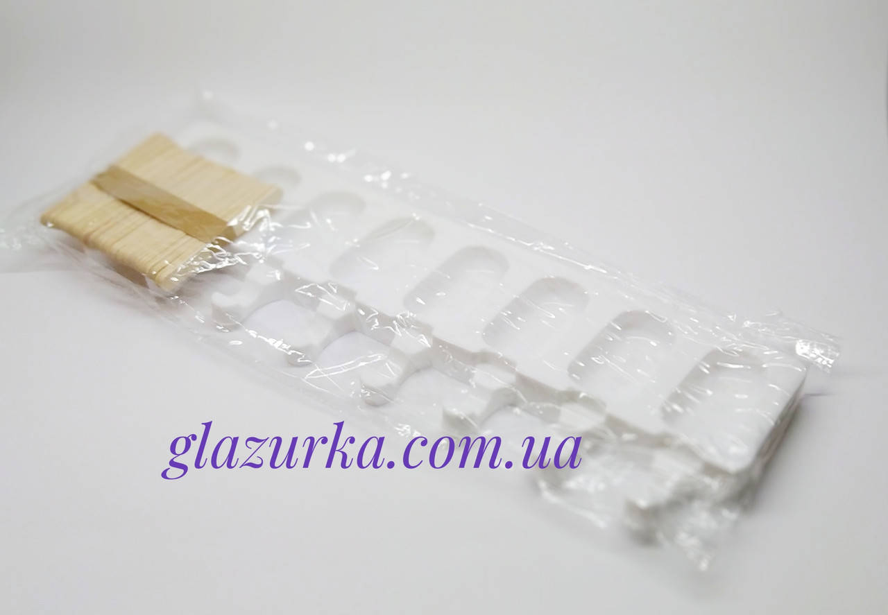 

Силиконовая форма для мороженого 8 ячеек + 50 деревянных палочек .