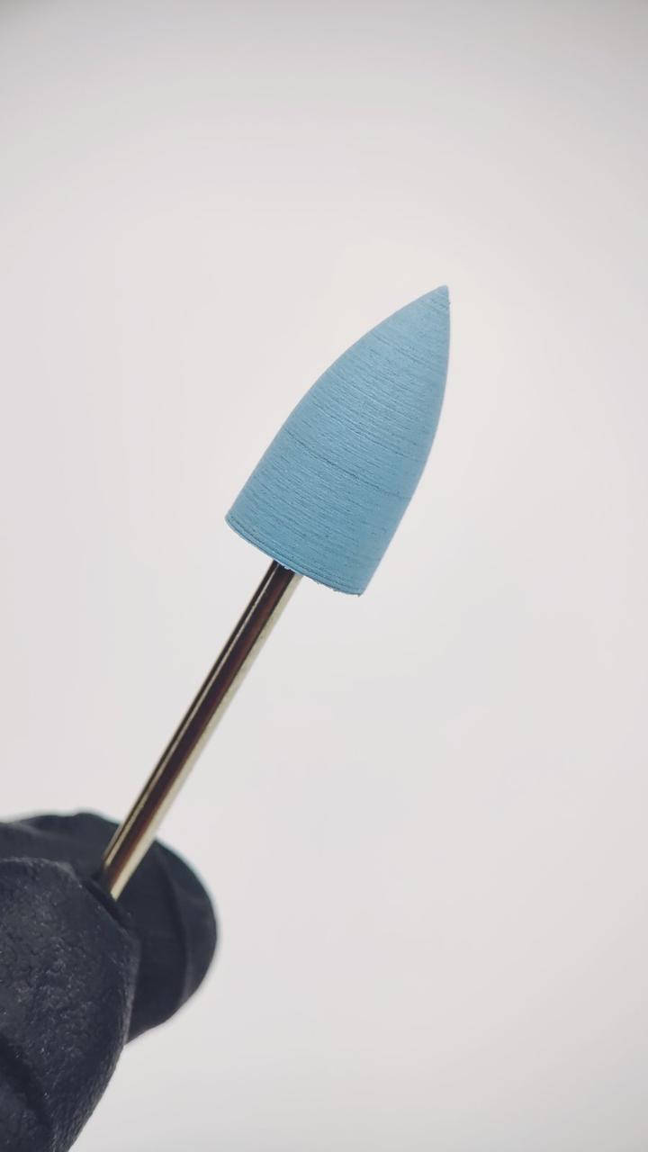 

Полировщик силиконовый для аппаратного маникюра пуля широкая голубая мягкая, Голубой