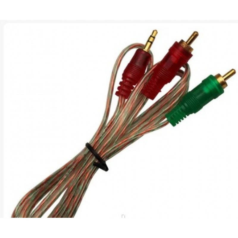 

Шнур шт.3,5стерео- 2шт.RCA, gold, 2м., прозрачный