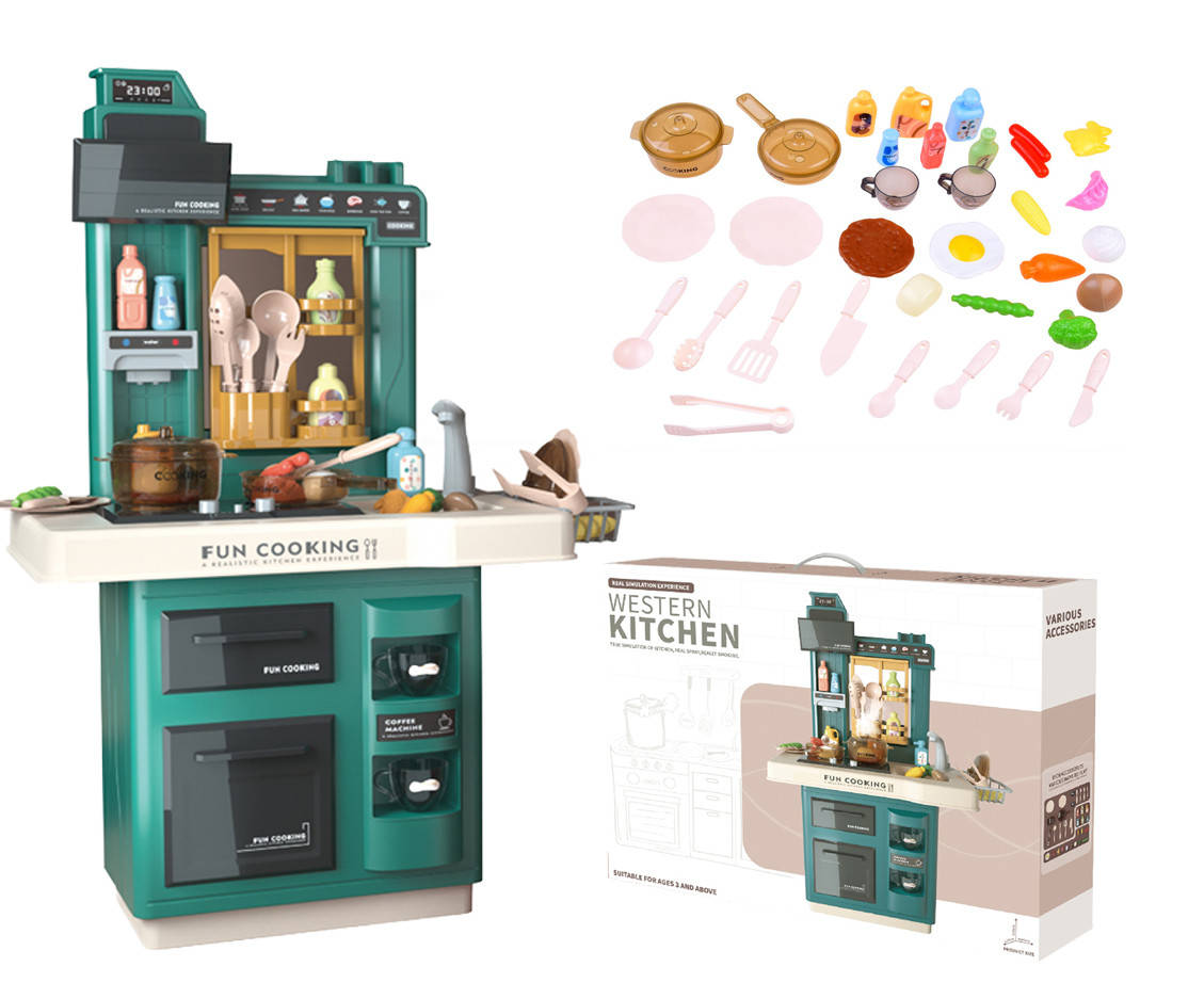 

Игровая детская кухня Bozhi Toys "Western Kitchen" в современном стиле, для каждого маленького повара,зеленая