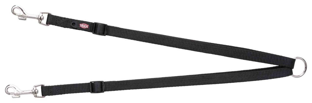

Trixie Premium Coupler XS-M Поводок-сворка нейлоновый для двух собак 40-70 см / 15 мм, Черный
