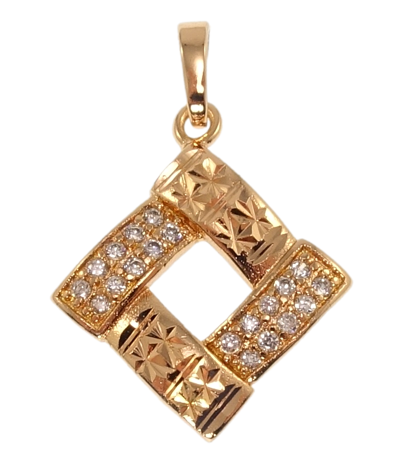 

Кулон Xuping Позолота РО "Ромб инкрустация цирконием" для цепочки до 5мм