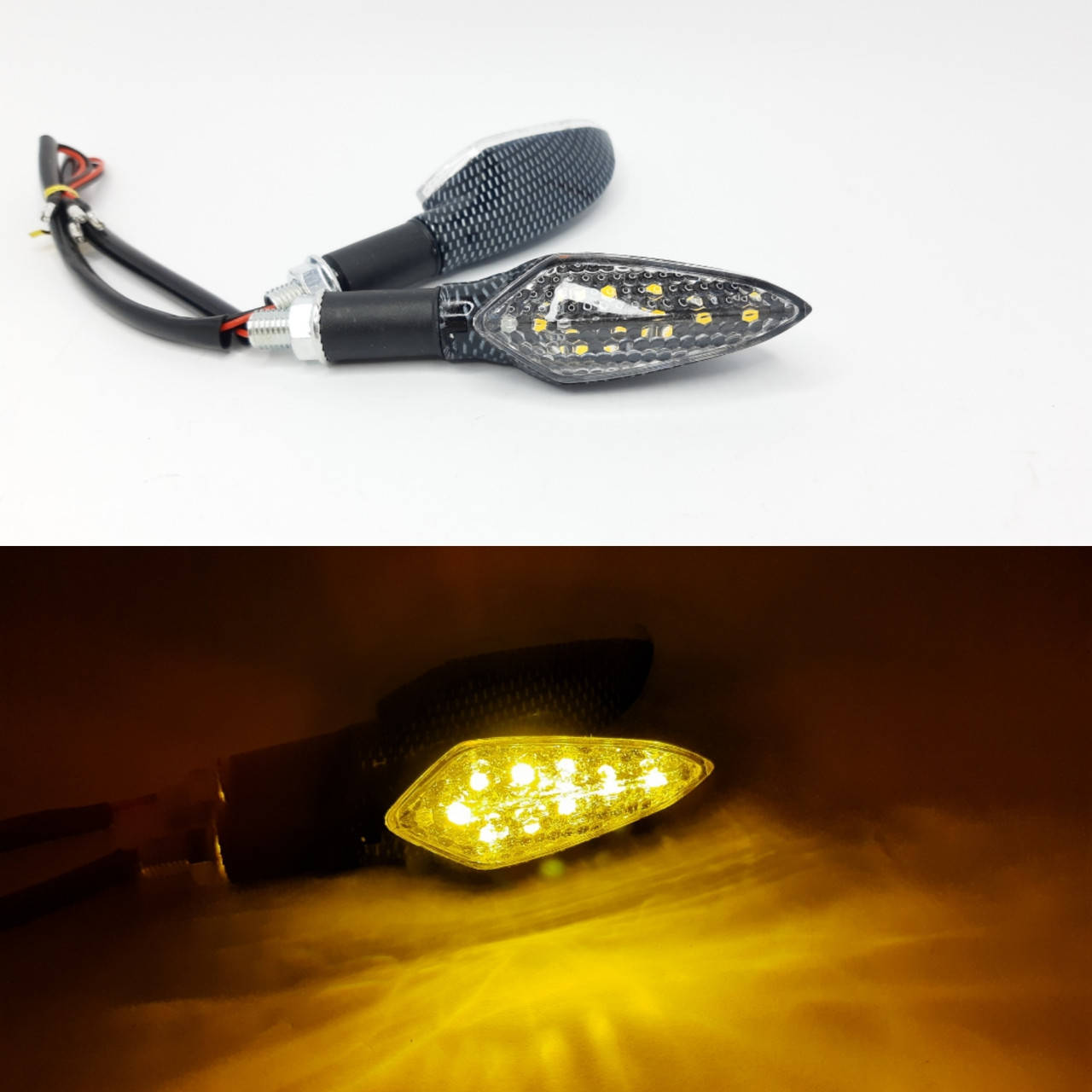 

Повороты на мотоцикл Carbon мото поворотники светодиодные, 2 шт