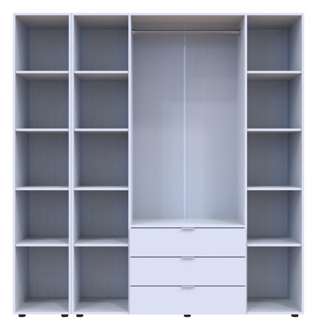 Шафа для одягу Doros Гелар Білий 4ДСП/Дзеркало 194х49.5х203.4 (42002160) 6