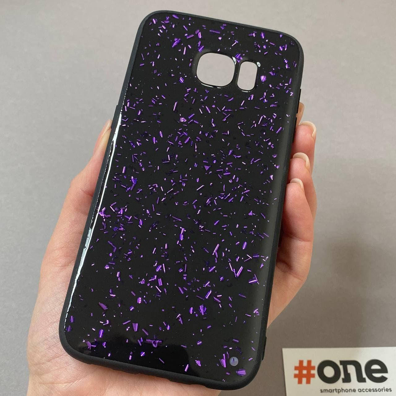 

Чехол для Samsung Galaxy S7 Edge блестящий женский чехол на телефон самсунг с7 едж черный фиолетовый T6N