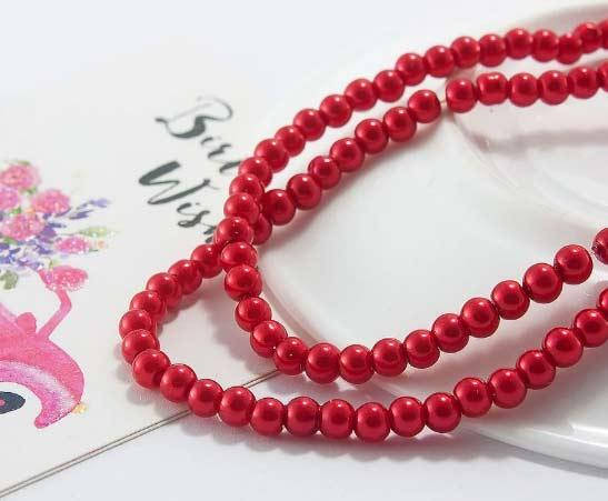 

Жемчуг стеклянный 4мм ≈150шт, бусины красные, Салатовый