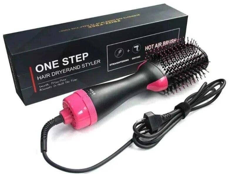 

Фен-щетка One step, Воздушный стайлер для волос 3 в 1 One step, Щетка, Фен-браш, фен, Черный