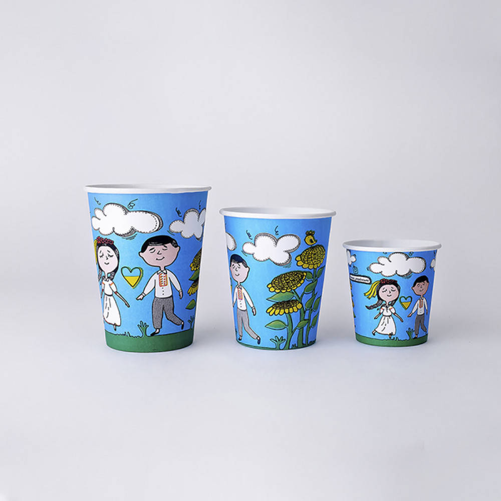 

Стакан бумажный с рисунком Украина 175 мл 50 шт/уп (кр70)