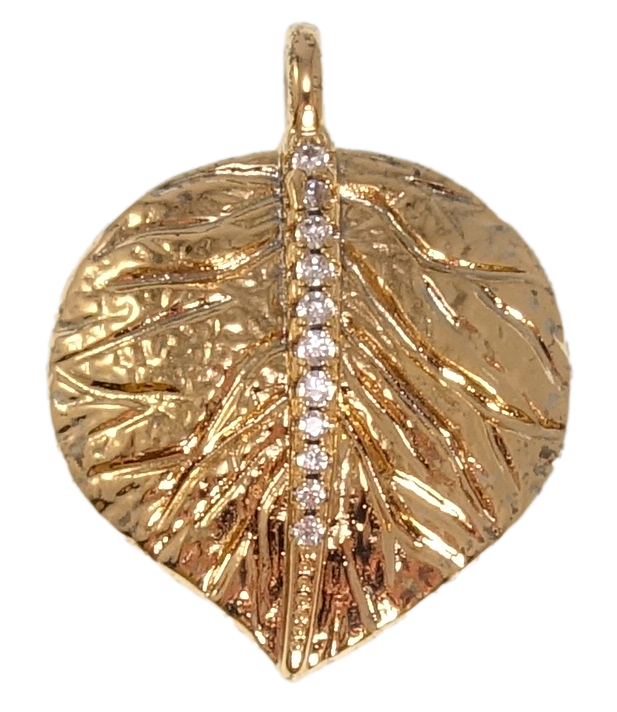 

Кулон Xuping Позолота 18K "Лист с цирконием" для цепочки до 2мм