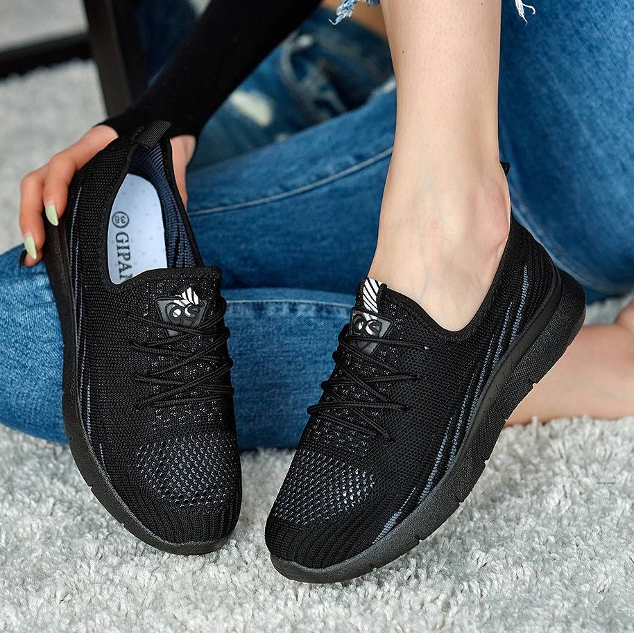 

37р и 38р !!! Кроссовки женские летние черного цвета (Нс-586ч), Черный