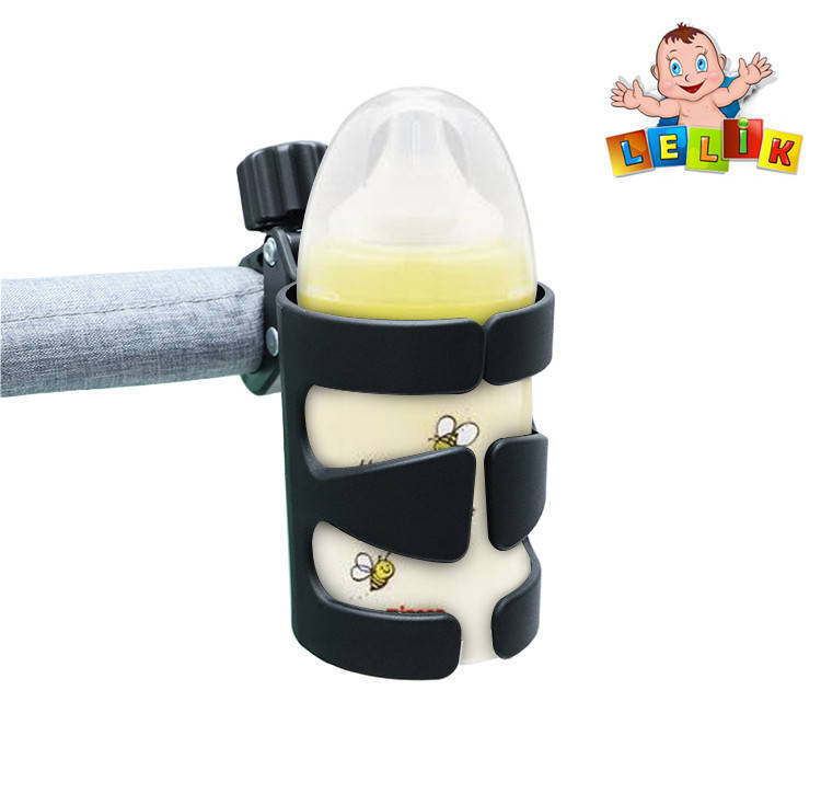 

Подстаканник для коляски универсальный Cuddle Lelik / держатель со съемным креплением и поворотным механизмом, Черный