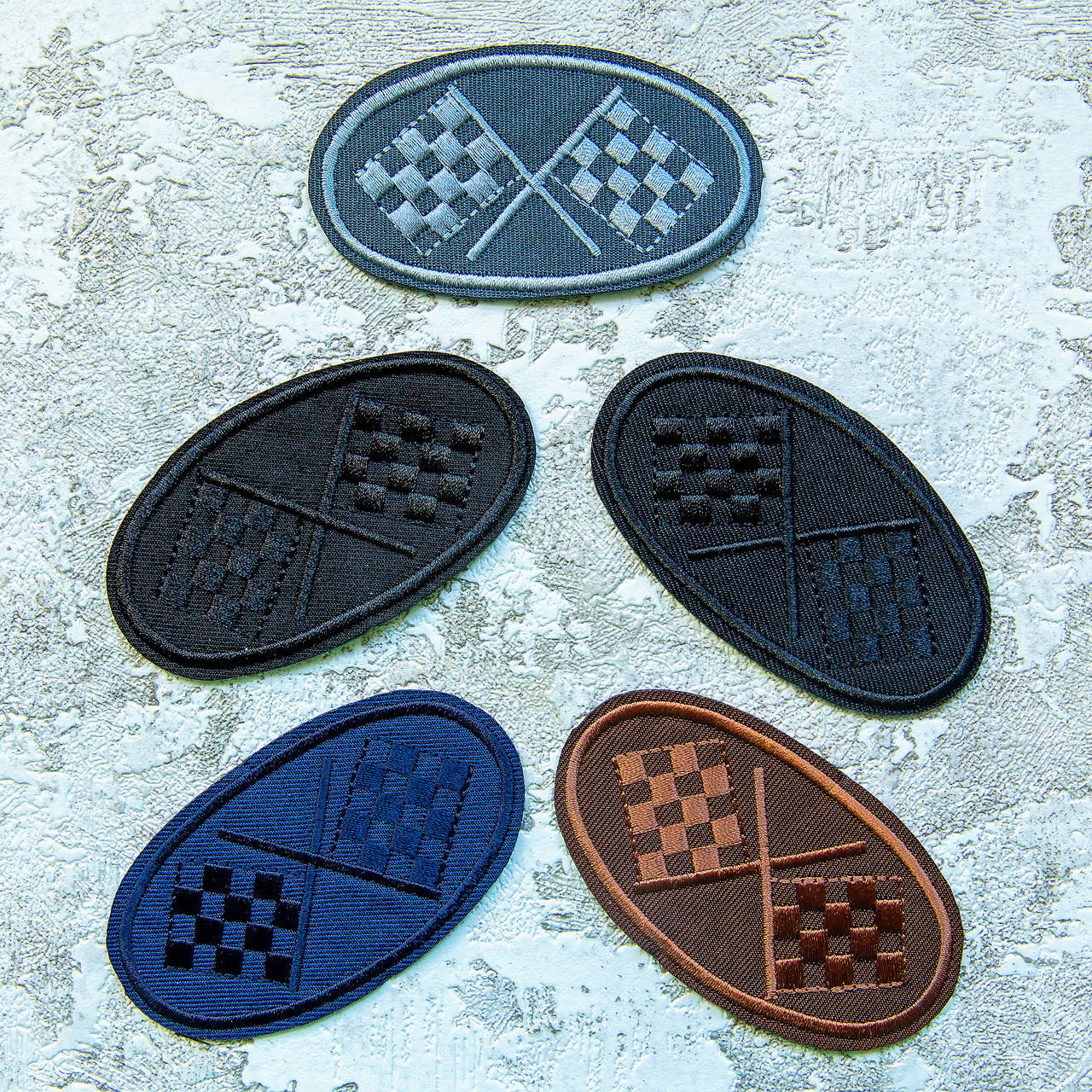 

Термоаппликации, нашивки на одежду / разные цвета / размер 8,5 * 5 см / заказ от 1 комплекта (5 шт)