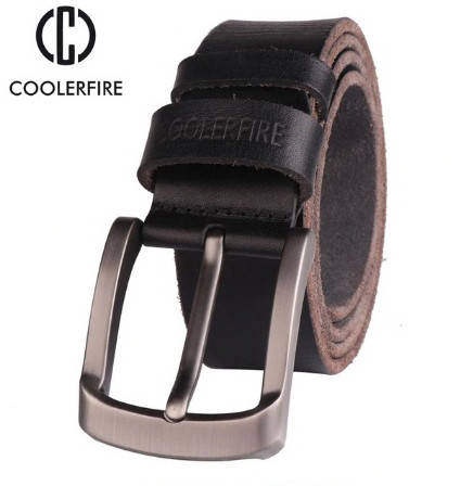 

Ремень мужской кожаный COOLERFIRE из цельного куска натуральной кожи (черный)