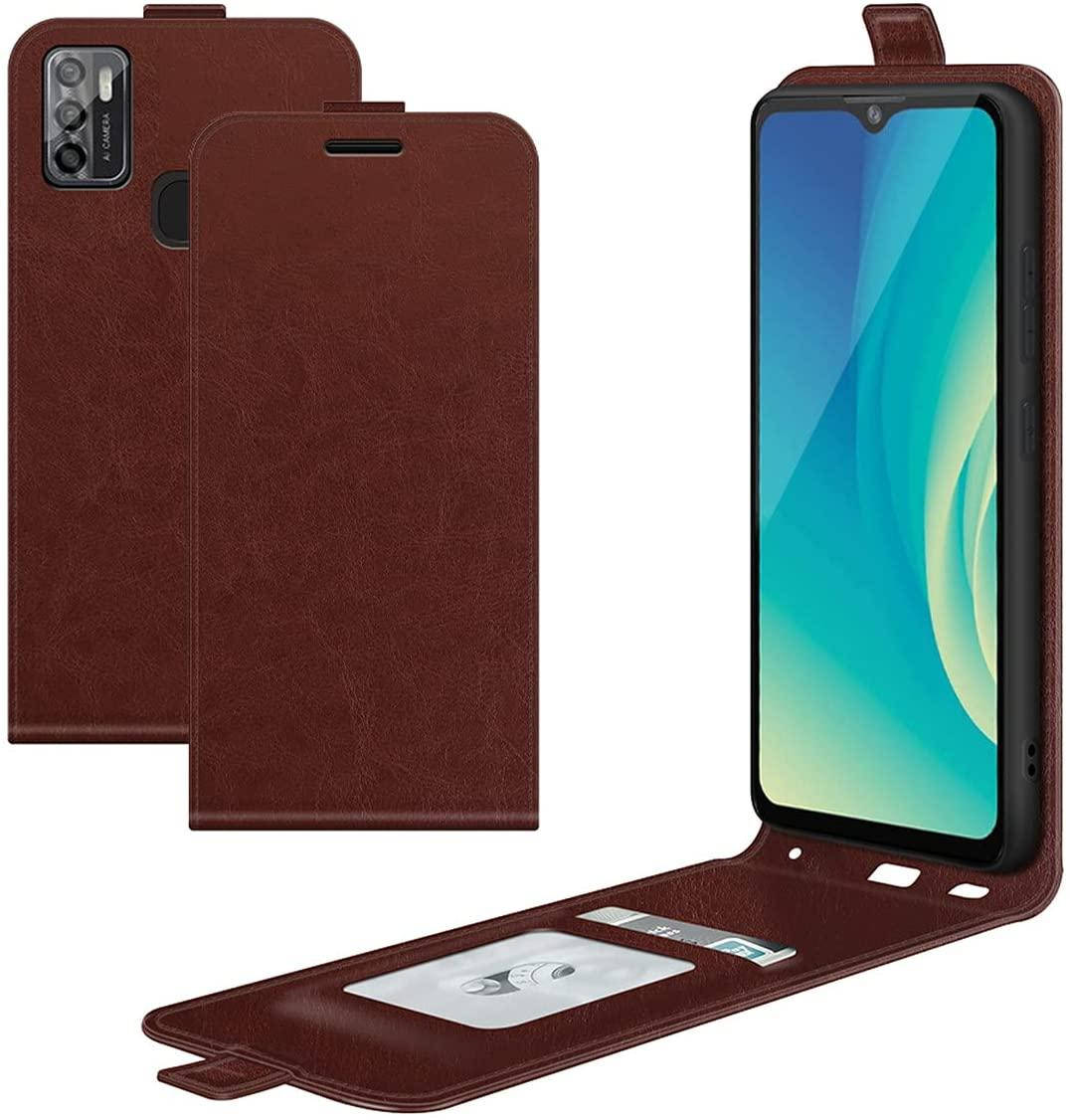 

Чехол IETP для ZTE Blade A7S 2020 / A7020 флип вертикальный кожа PU коричневый