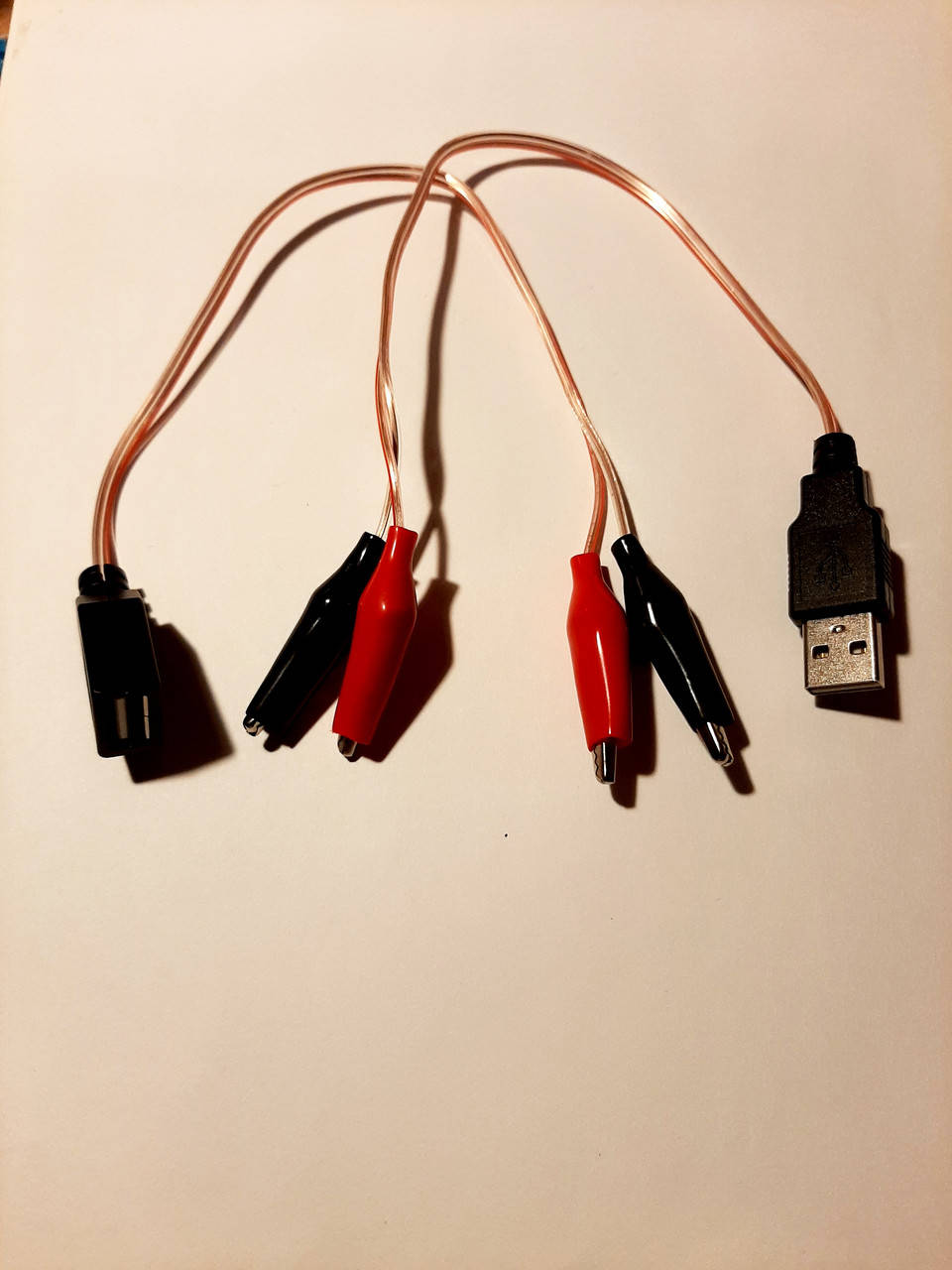 

Переходник USB папа+мама - зажимы крокодилы для USB тестера