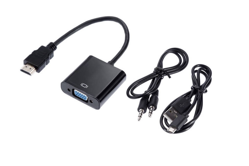 

Переходник HDMI to VGA с аудио и питанием, Черный