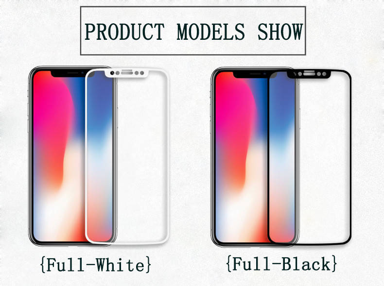 

Защитное стекло для Apple iPhone X черное и белое