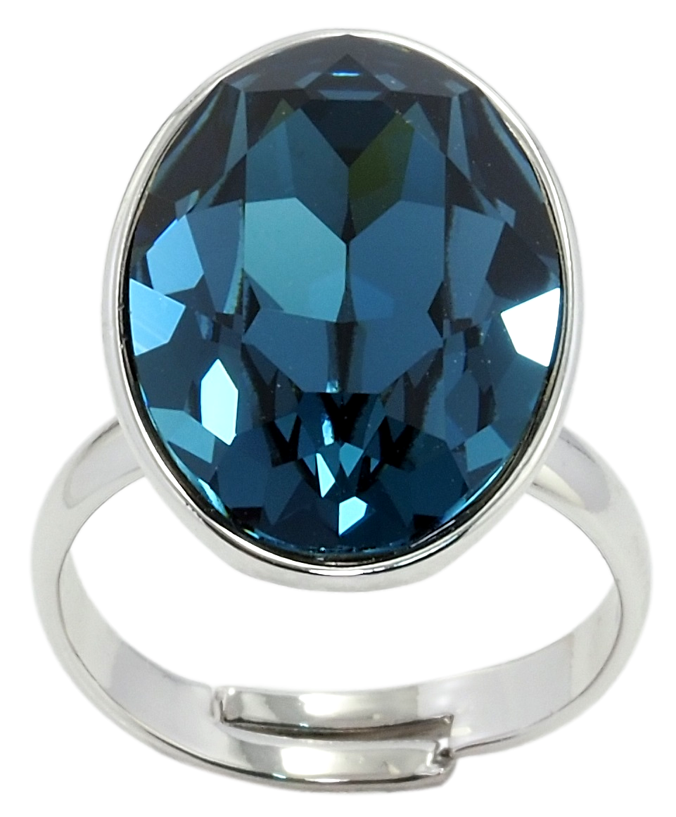 

Кольцо Xuping Родий с кр-ми Swarovski "Кристалл Montana, 20х15мм" р.17-18