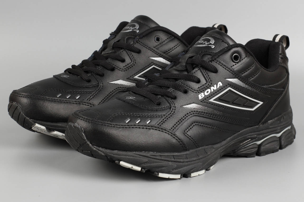 

Кроссовки мужские черные Bona 733C-4 Бона великаны баталы Размеры 50, Черный