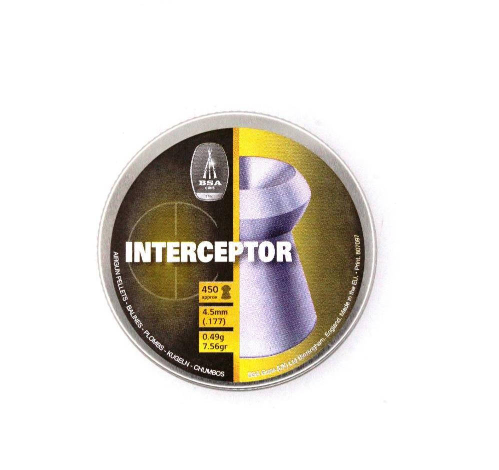 

Пули BSA Interceptor 4.5мм, 0.49г, 450шт/пчк