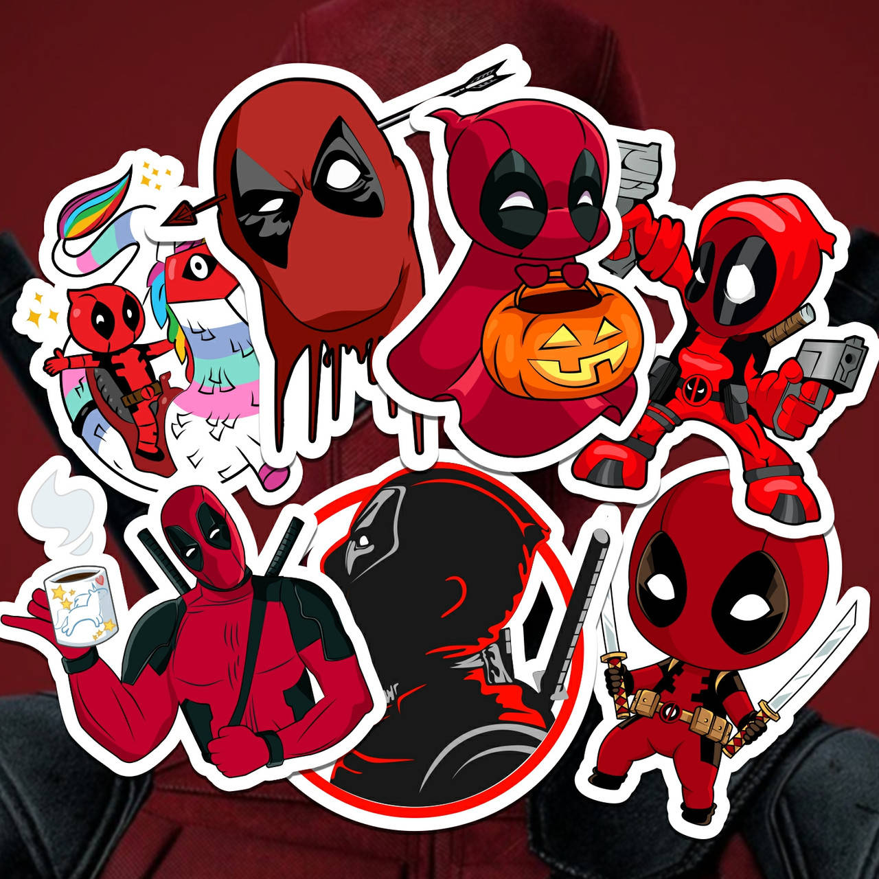 

Dead Pool Set 7шт. Набор стикеров