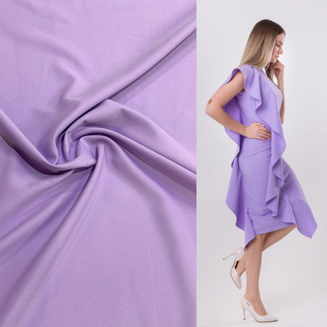 

Костюмная ткань барби лавандовая креп